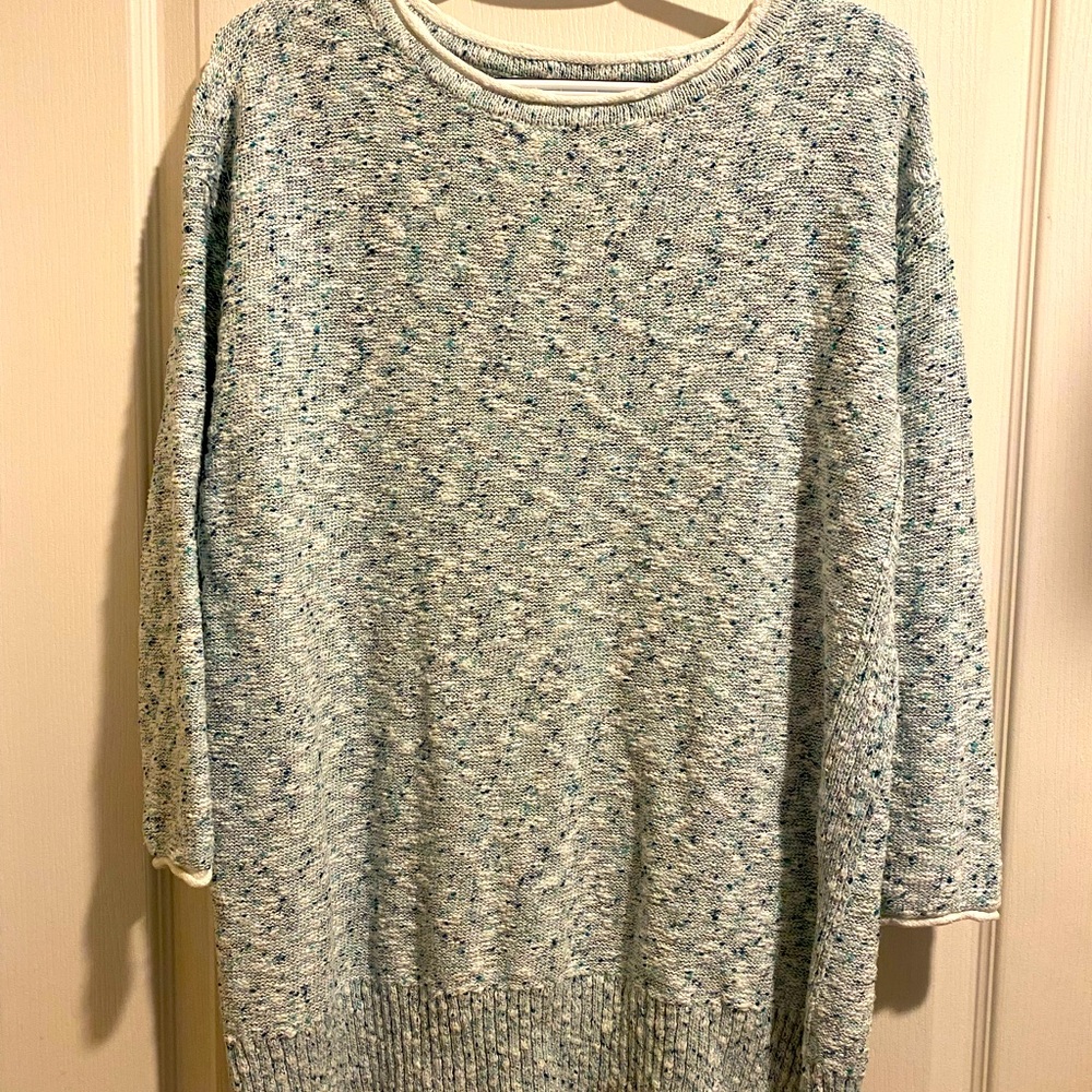 Talbots Blue and White Knit Sweater